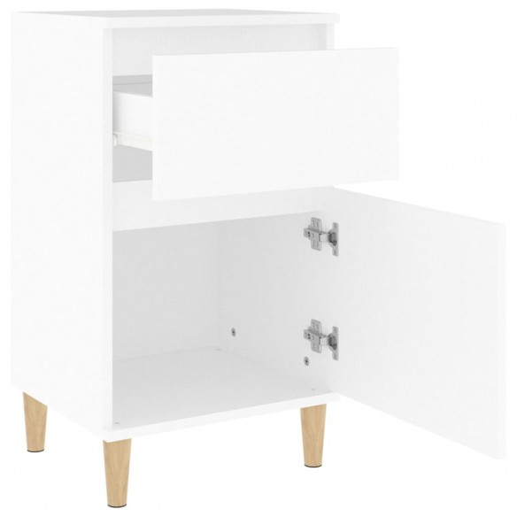 Tables de chevet 2 pcs blanc 40x35x70 cm