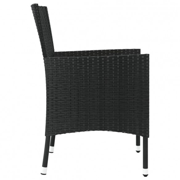 Chaises de jardin avec coussins 4 pcs Résine tressée Noir