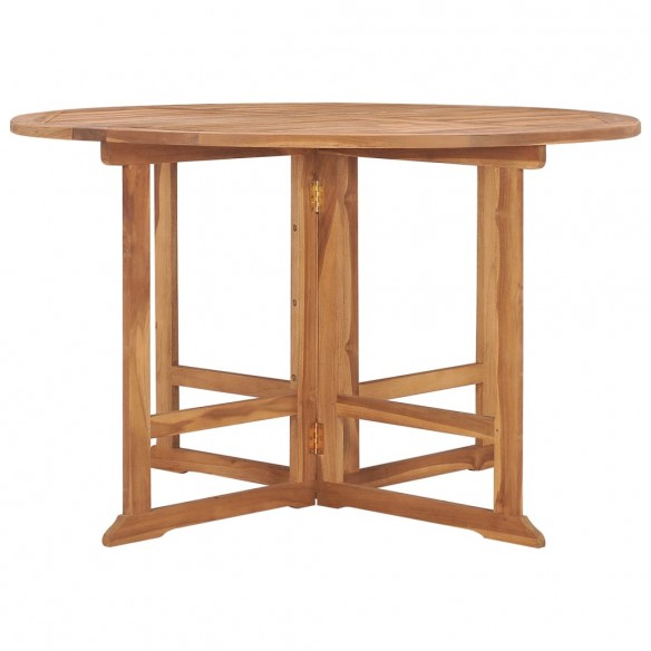 Table à dîner de jardin pliable Ø110x75 cm Bois massif de teck