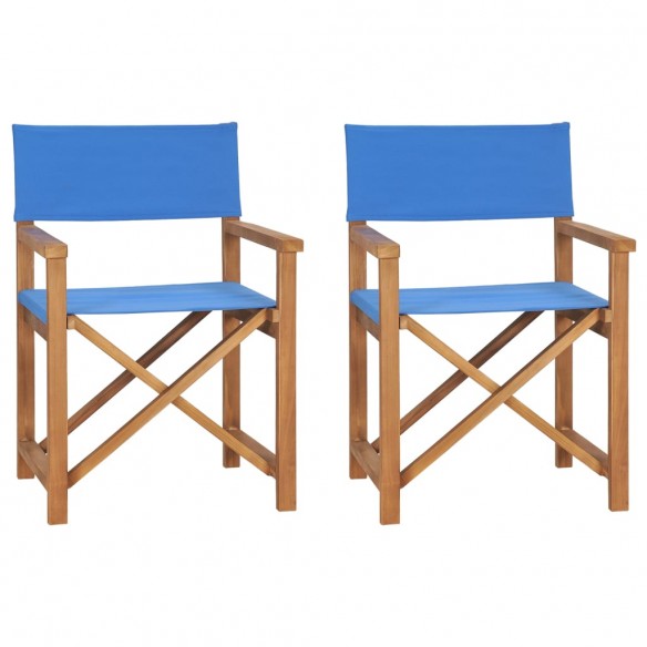 Chaises de metteur en scène pliantes lot de 2 Bois teck massif