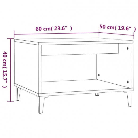 Table basse Blanc 60x50x40 cm Bois d'ingénierie