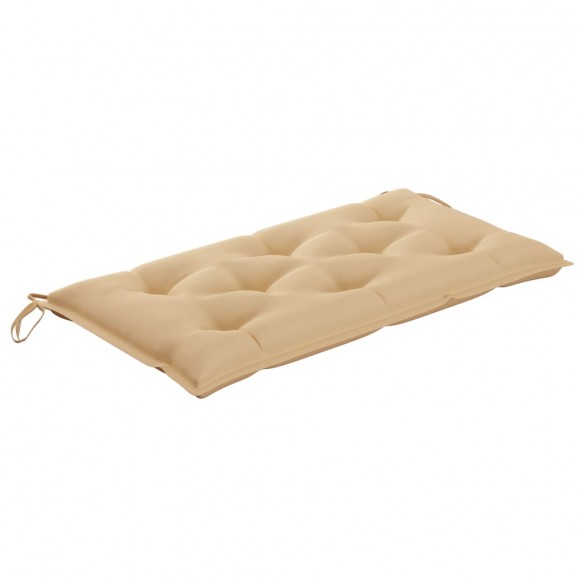 Banc de jardin avec coussin beige 112 cm Bois de teck massif