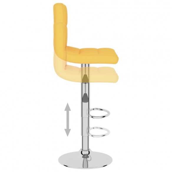 Tabourets de bar lot de 2 jaune moutarde tissu