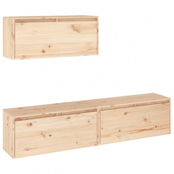 Meubles TV 3 pcs Bois massif de pin