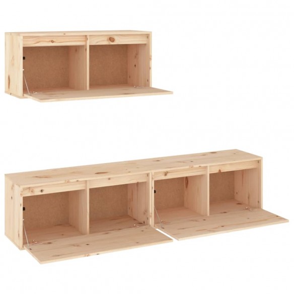 Meubles TV 3 pcs Bois massif de pin