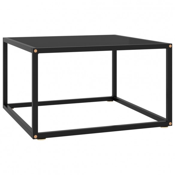 Table basse Noir avec verre noir 60x60x35 cm