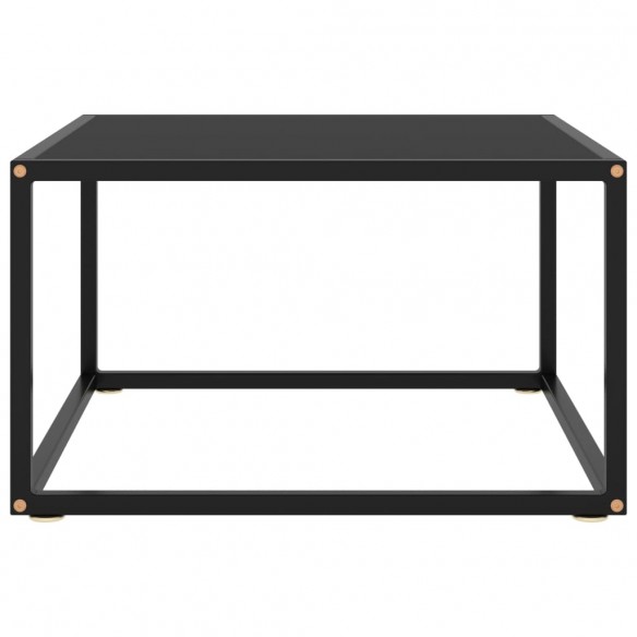 Table basse Noir avec verre noir 60x60x35 cm