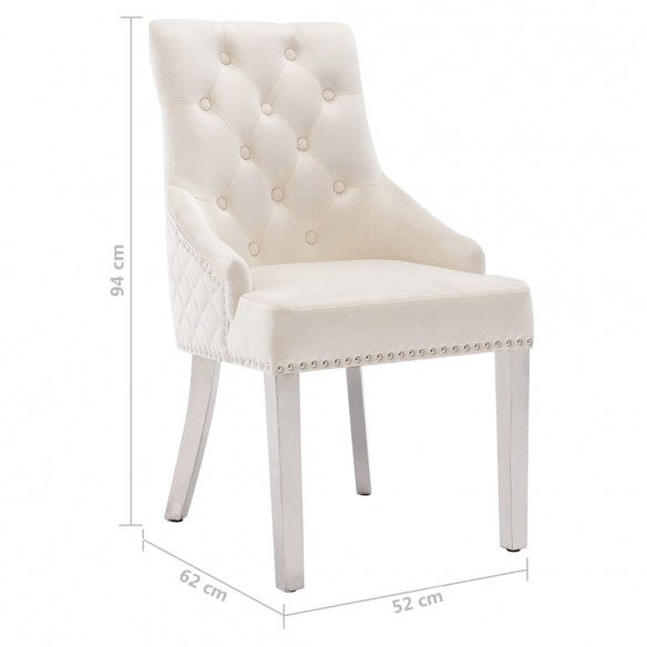 Chaise de salle à manger Crème Velours