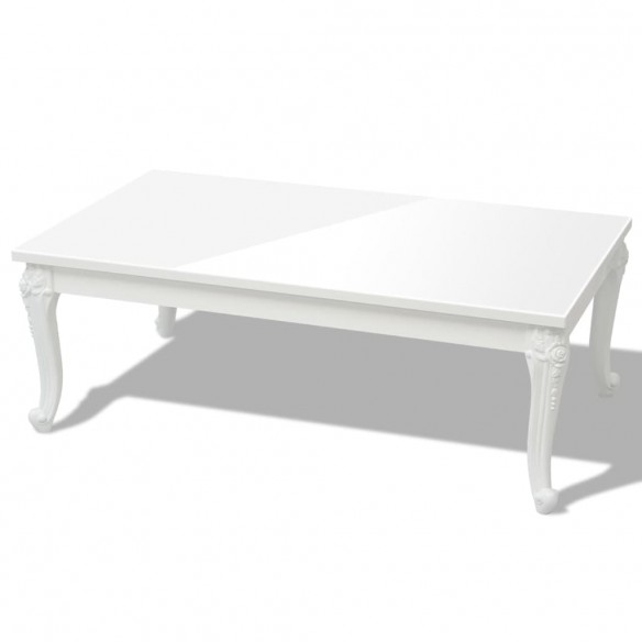 Table basse 115x65x42 cm Blanc brillant