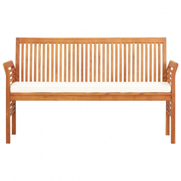 Banc de jardin 3 places avec coussin 150cm Bois d'acacia massif