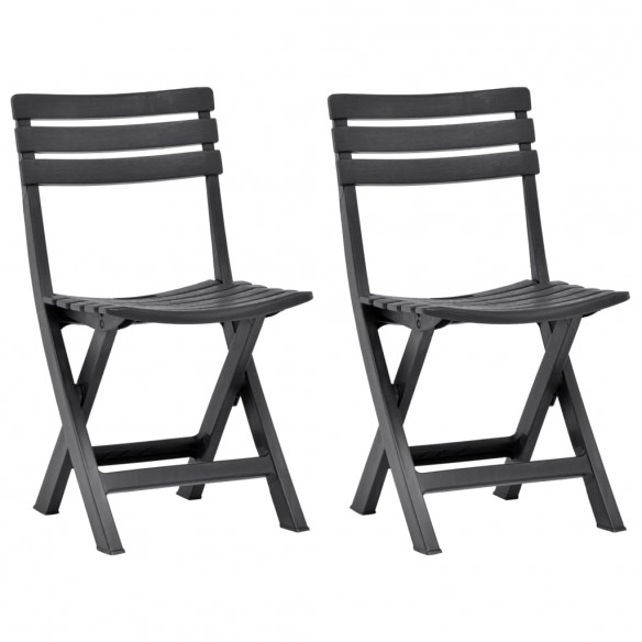 Chaises de jardin pliables 2 pcs Plastique Anthracite