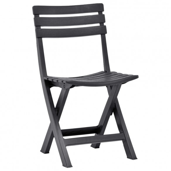 Chaises de jardin pliables 2 pcs Plastique Anthracite