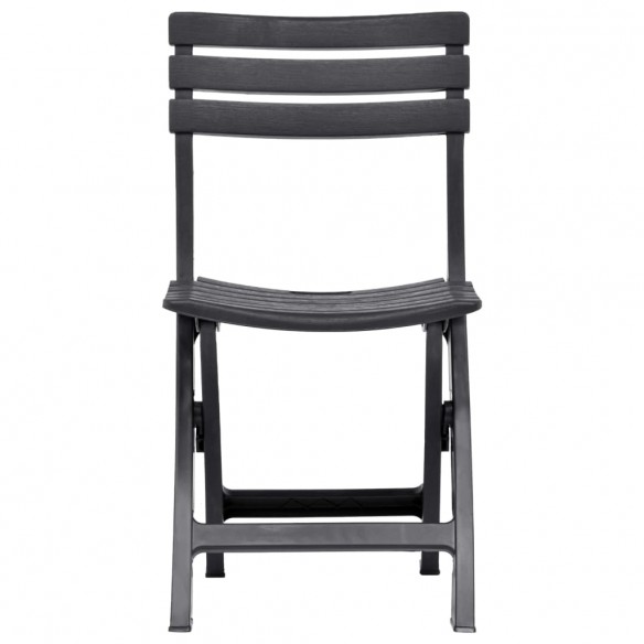 Chaises de jardin pliables 2 pcs Plastique Anthracite