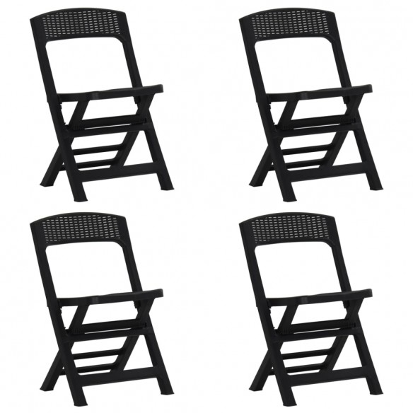 Chaises de jardin pliables 4 pcs PP Anthracite