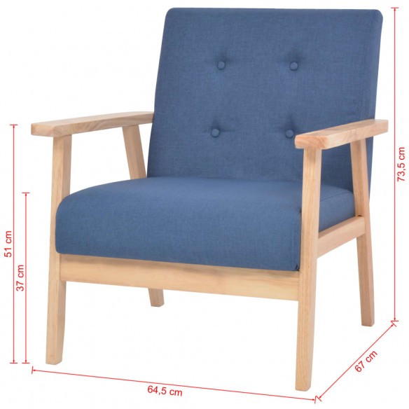 Fauteuil Bleu Tissu