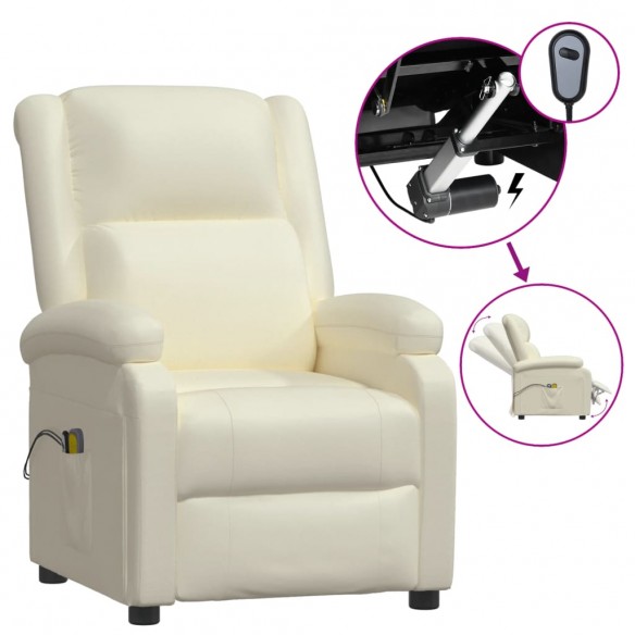 Fauteuil de massage électrique Blanc Similicuir