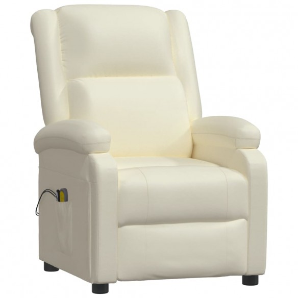 Fauteuil de massage électrique Blanc Similicuir