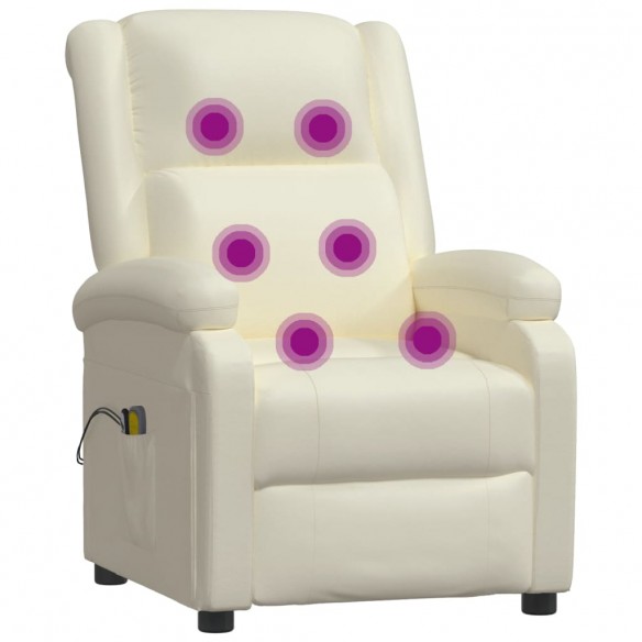 Fauteuil de massage électrique Blanc Similicuir