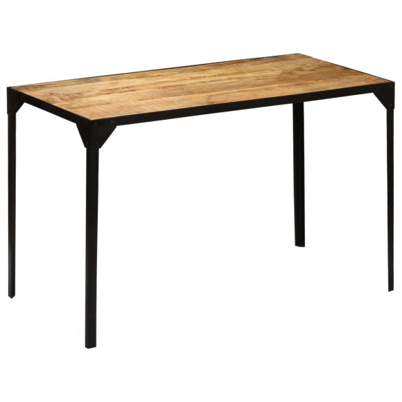 Table de salle à manger Bois de manguier brut et Acier 120 cm