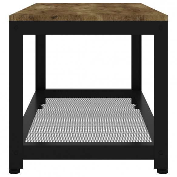 Table basse Marron foncé et noir 90x45x45 cm MDF et fer