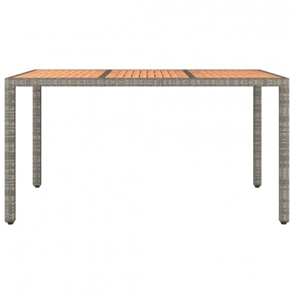 Table de jardin et dessus en bois Gris Résine tressée et acacia