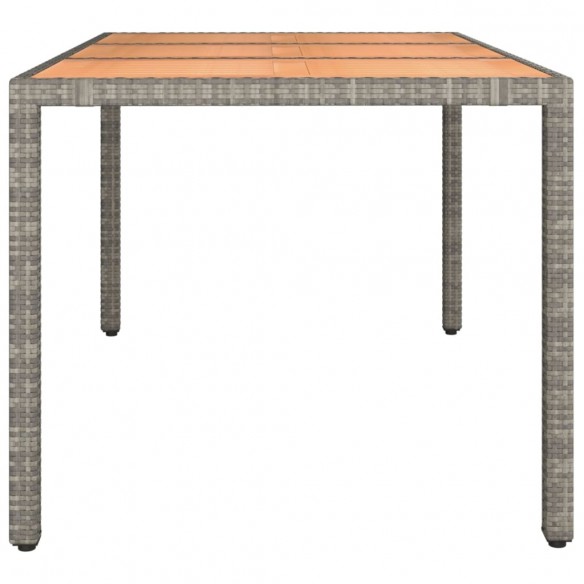 Table de jardin et dessus en bois Gris Résine tressée et acacia