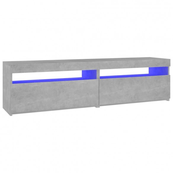 Meubles TV 2 pcs avec lumières LED Gris béton 75x35x40 cm