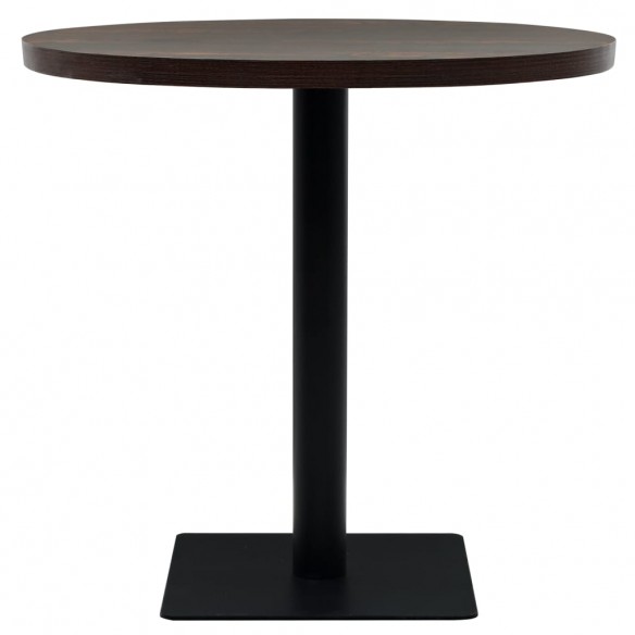 Table de bistro MDF et acier Rond 80 x 75 cm Frêne foncé