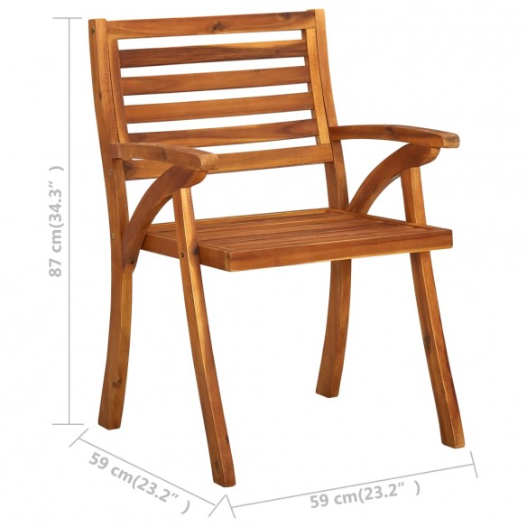 Chaises de jardin 2 pcs Bois d'acacia solide