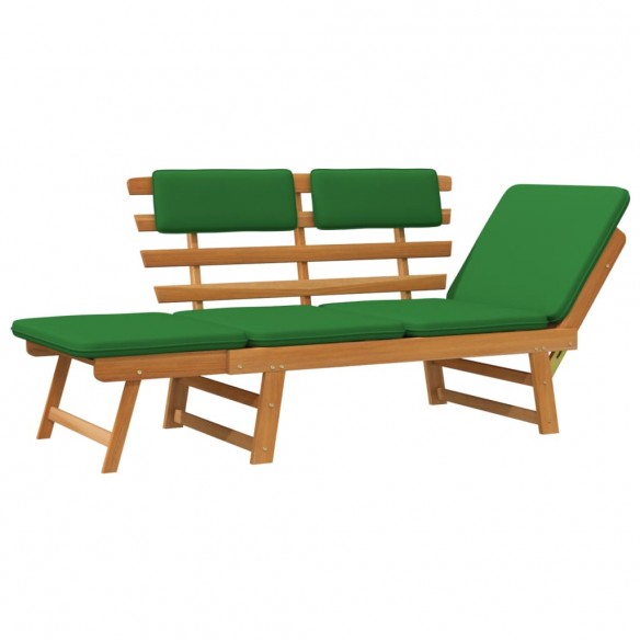 Banc de jardin avec coussins 2-en-1 190 cm Bois solide d'acacia