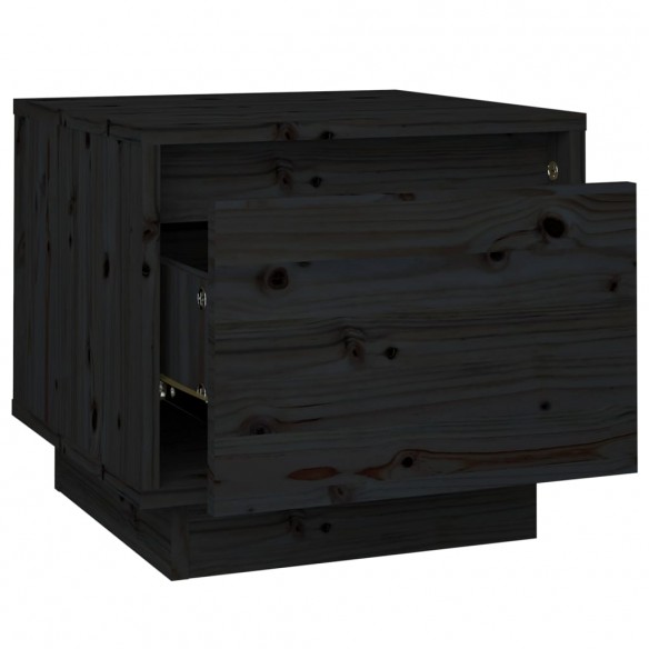 Tables de chevet 2 pcs Noir 35x34x32 cm Bois de pin solide