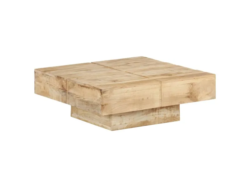 Table basse 80x80x28 cm Bois de manguier massif