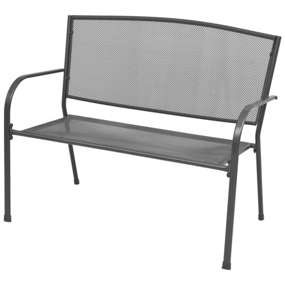 Banc de jardin 108 cm Acier et maille Anthracite