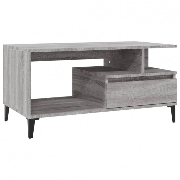 Table basse Sonoma gris 90x49x45 cm Bois d'ingénierie