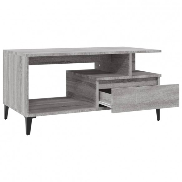 Table basse Sonoma gris 90x49x45 cm Bois d'ingénierie