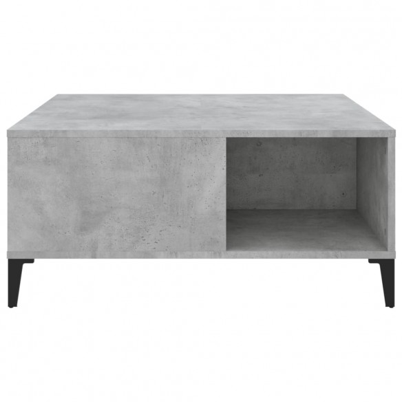 Table basse gris béton 80x80x36,5 cm bois d'ingénierie