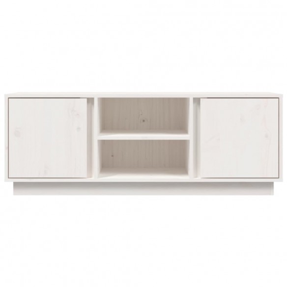 Meuble TV Blanc 110x35x40,5 cm Bois de pin massif