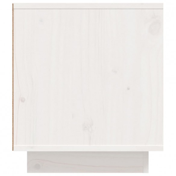 Meuble TV Blanc 110x35x40,5 cm Bois de pin massif