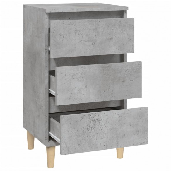 Table de chevet gris béton 40x35x70 cm bois d'ingénierie