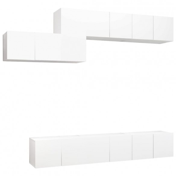 Ensemble de meuble TV 7 pcs Blanc Aggloméré