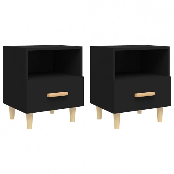 Tables de chevet 2 pcs Noir 40x35x47 cm