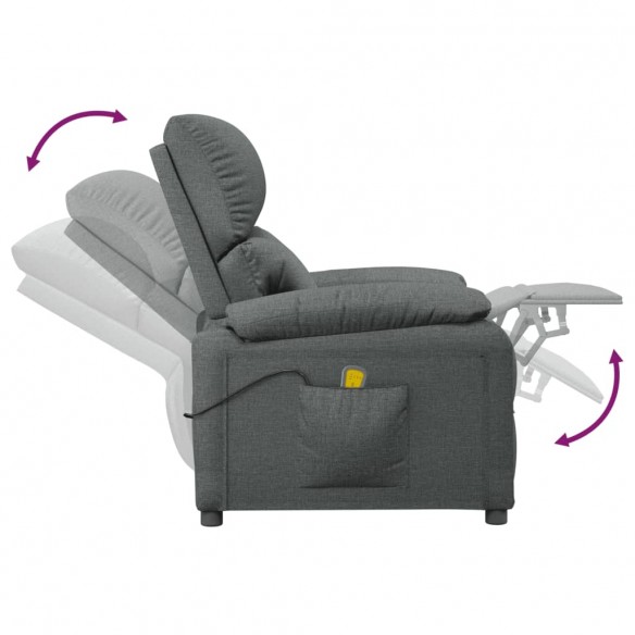 Fauteuil de massage Gris foncé Tissu