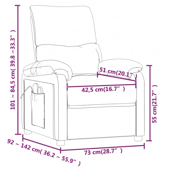 Fauteuil de massage Gris foncé Tissu