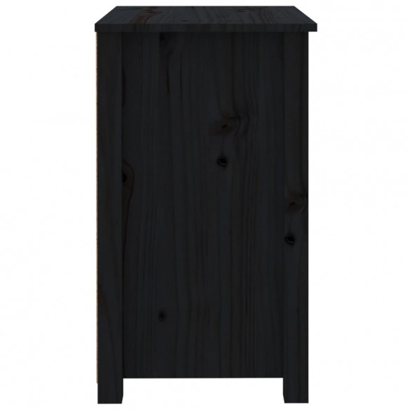 Table de chevet Noir 50x35x61,5 cm Bois de pin massif