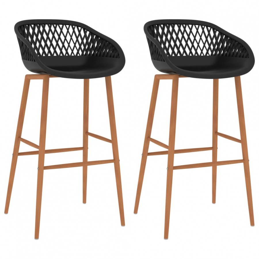 Chaises de bar lot de 2 noir