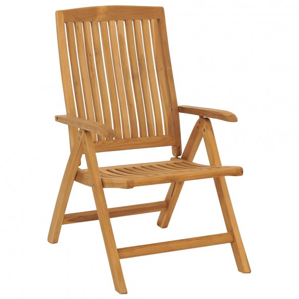 Chaises de jardin inclinables et coussins lot de 6 bois teck