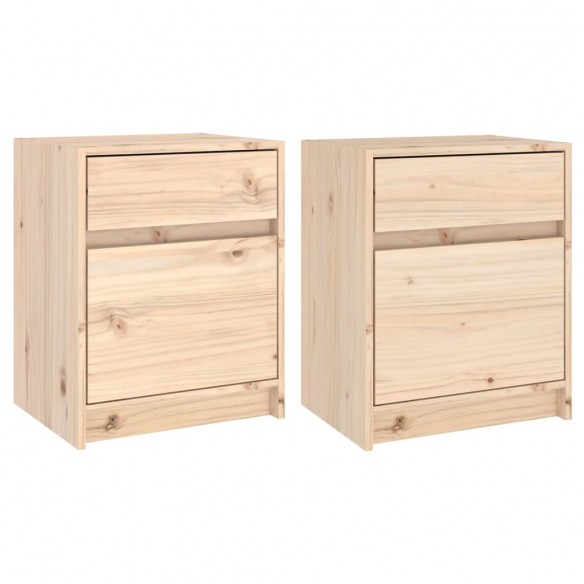 Tables de chevet 2 pcs 40x31x50 cm bois de pin massif