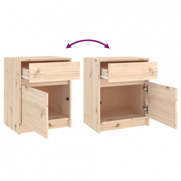 Tables de chevet 2 pcs 40x31x50 cm bois de pin massif