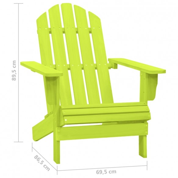 Chaise de jardin Adirondack Bois de sapin massif Vert