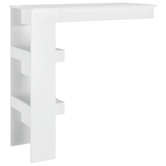 Table bar mural Blanc Brillant 102x45x103,5cm Bois d'ingénierie